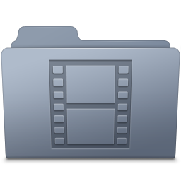 Movie Folder Graphite Icon 256x256 png